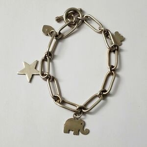 Sterling Silver 925 Cosmic Paperclip Harmony Talisman Charm Bracelet